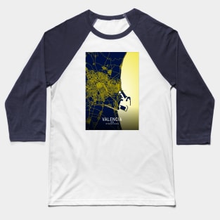 Valencia City Map Baseball T-Shirt